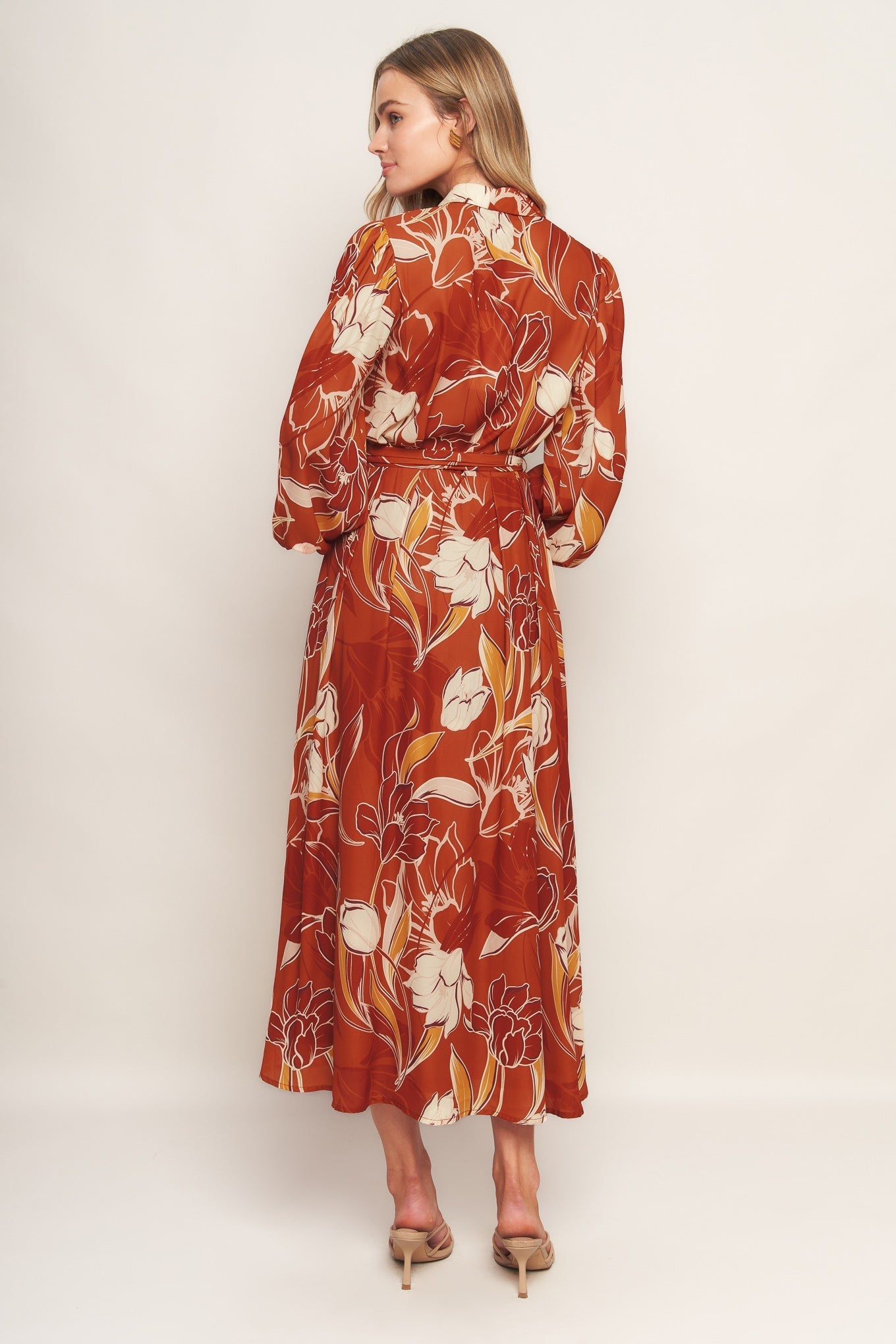 BLOOMING RADIANCE WOVEN MIDI DRESS Flying Tomato